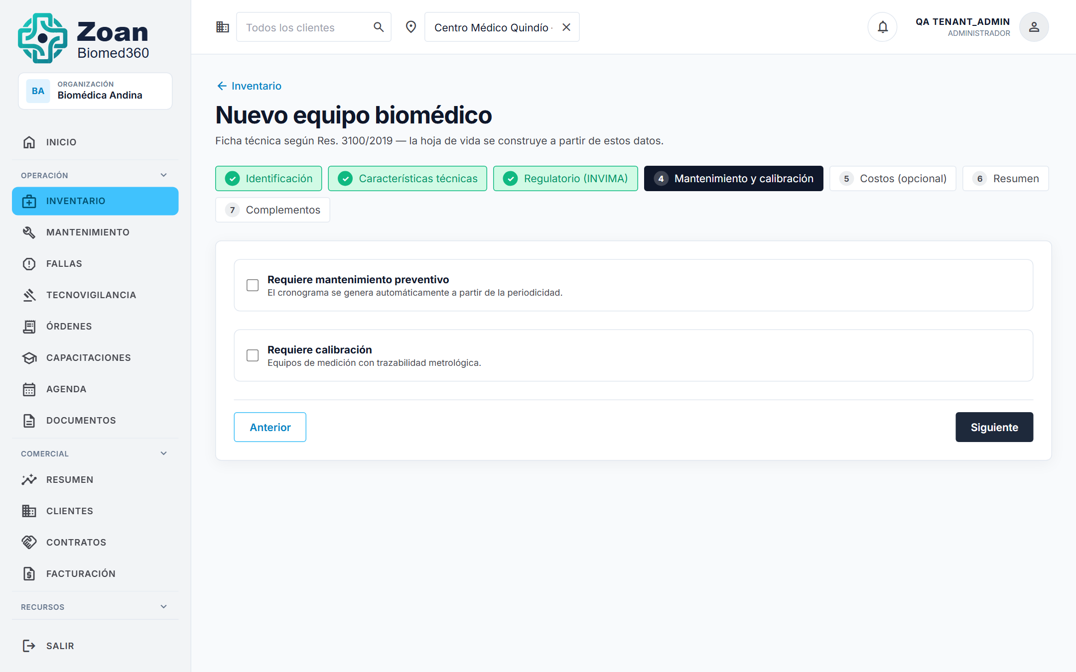 Paso 4 Mantenimiento y calibración
