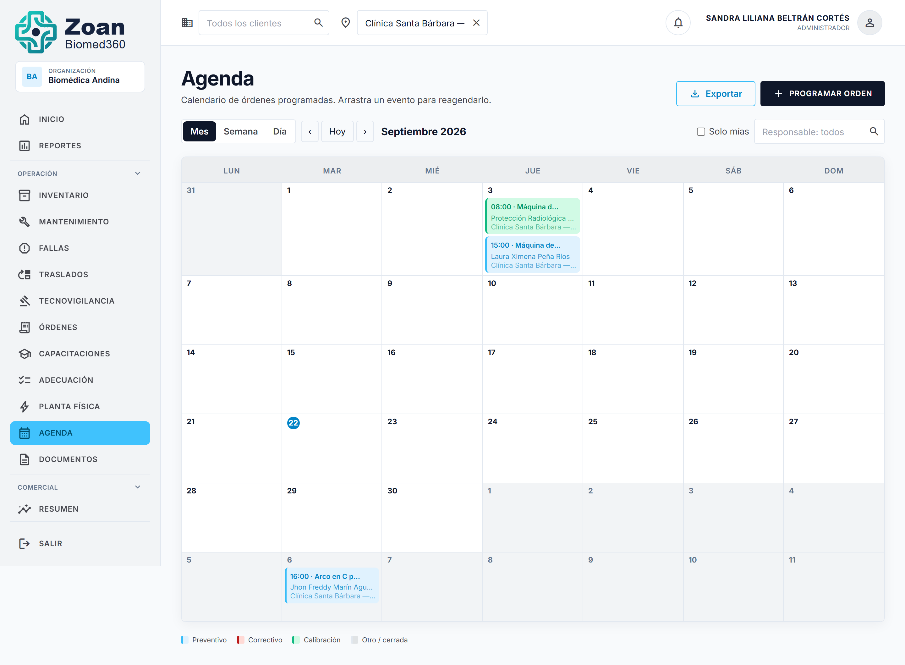 Agenda de servicio